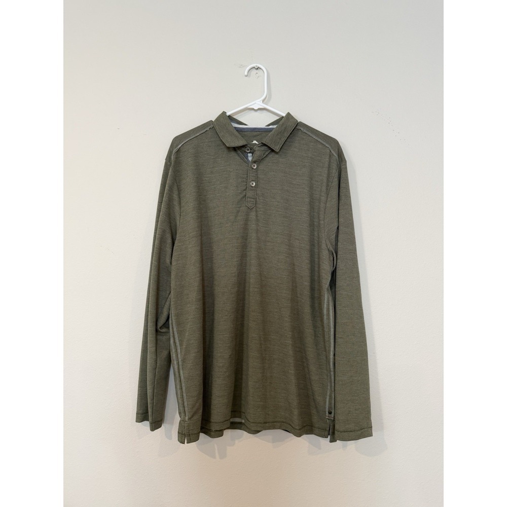 Men Tommy Bahama Long Sleeve 3 Button Green SZ Large. PLEASE CHECK MEASUREMENTS - Picture 2 of 7